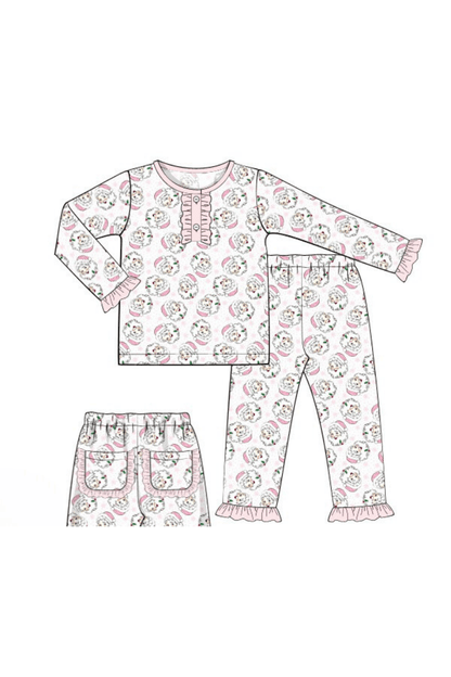 The Smocked Flamingo Apparel & Accessories Pre-Order Pink Vintage Santa Pajamas