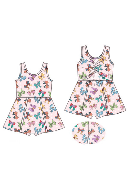 The Smocked Flamingo Apparel & Accessories Pre-Order Princess Bow Swing Skort Dress