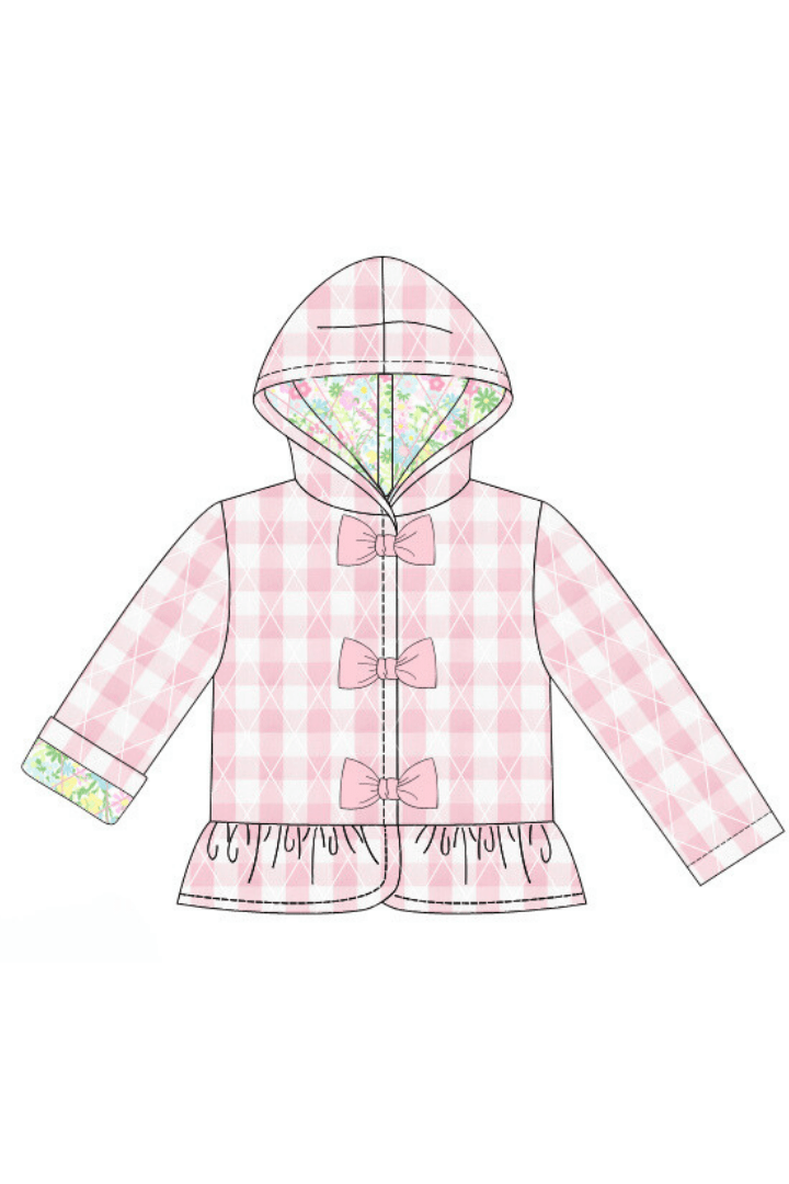 The Smocked Flamingo Apparel & Accessories Pre-Order Quilted Pink Gingham and Floral Coat