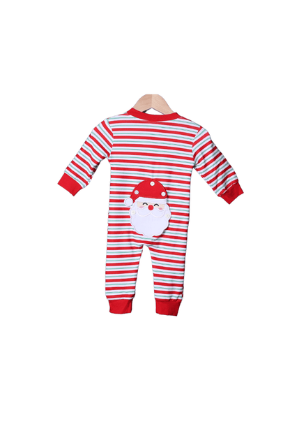 The Smocked Flamingo Apparel & Accessories Pre-Order Red and Green Stripe Santa Zippy