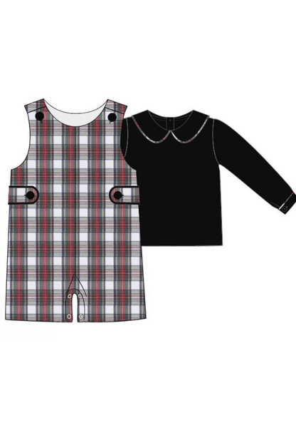 The Smocked Flamingo Apparel & Accessories Pre-Order Red Tartan Plaid Jon Jon 2pc Set