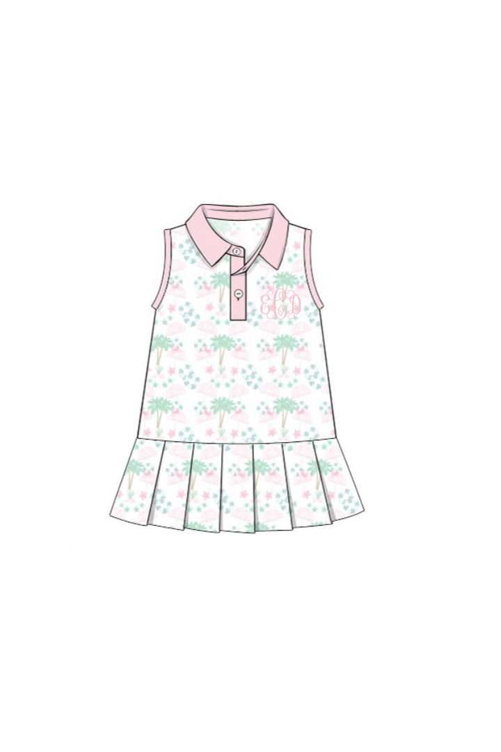 The Smocked Flamingo Apparel & Accessories Pre-Order Seaside Sweetheart Tennis Dress