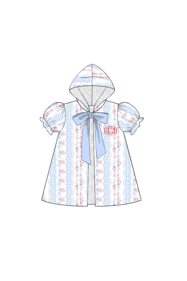 The Smocked Flamingo Apparel & Accessories Pre-Order Smocked American Flag Bow Coverup