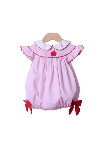 The Smocked Flamingo Apparel & Accessories Pre-Order Smocked Apple Pink Polka Dot Bubble