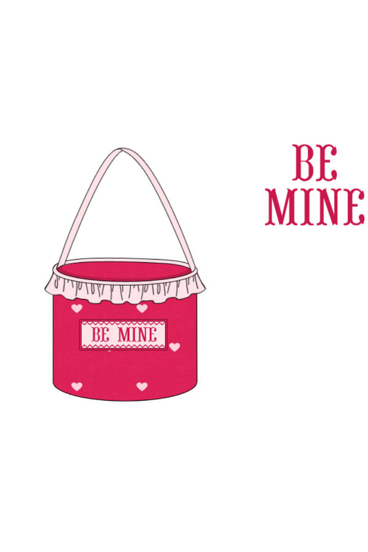 The Smocked Flamingo Apparel & Accessories Pre-Order Smocked Be Mine Pink Corduroy Valentine Treat Basket