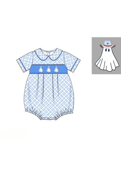 The Smocked Flamingo Apparel & Accessories Pre-Order Smocked Blue Cowboy Ghost Bubble