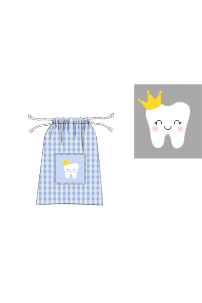 The Smocked Flamingo Apparel & Accessories Pre-Order Smocked Blue Gingham Tooth Fairy Pouch