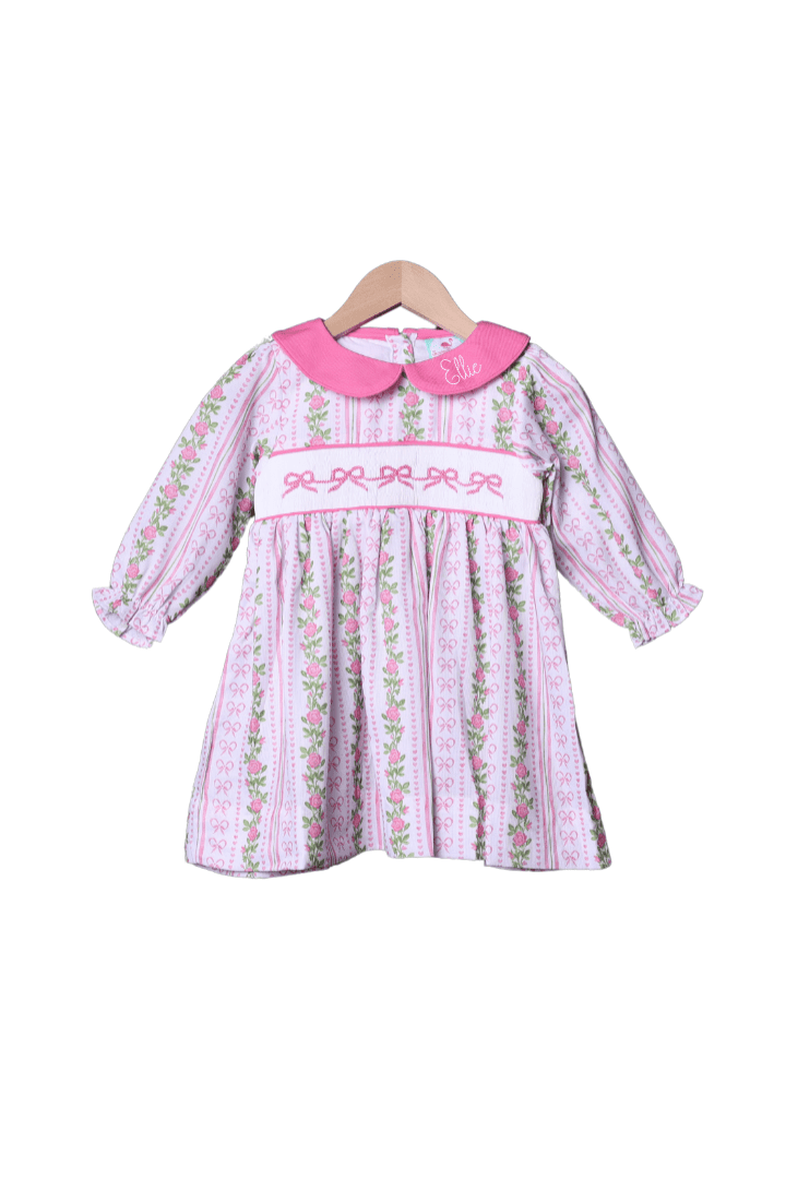 The Smocked Flamingo Apparel & Accessories Pre-Order Smocked Bow Fancy Floral Dress