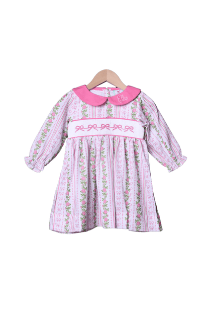 The Smocked Flamingo Apparel & Accessories Pre-Order Smocked Bow Fancy Floral Dress