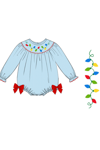 The Smocked Flamingo Apparel & Accessories Pre-Order Smocked Christmas Lights Bishop Bubble