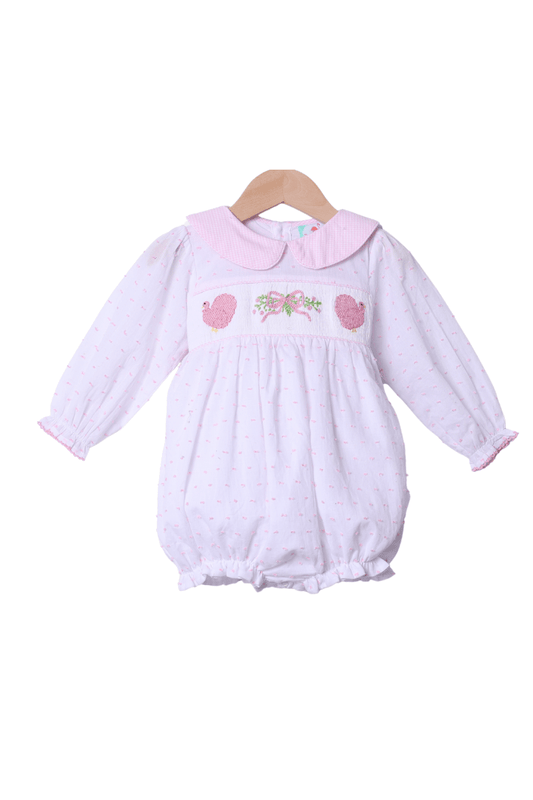 The Smocked Flamingo Apparel & Accessories Pre-Order Smocked Classic Turkey Pink Swiss Dot Bow Bubble
