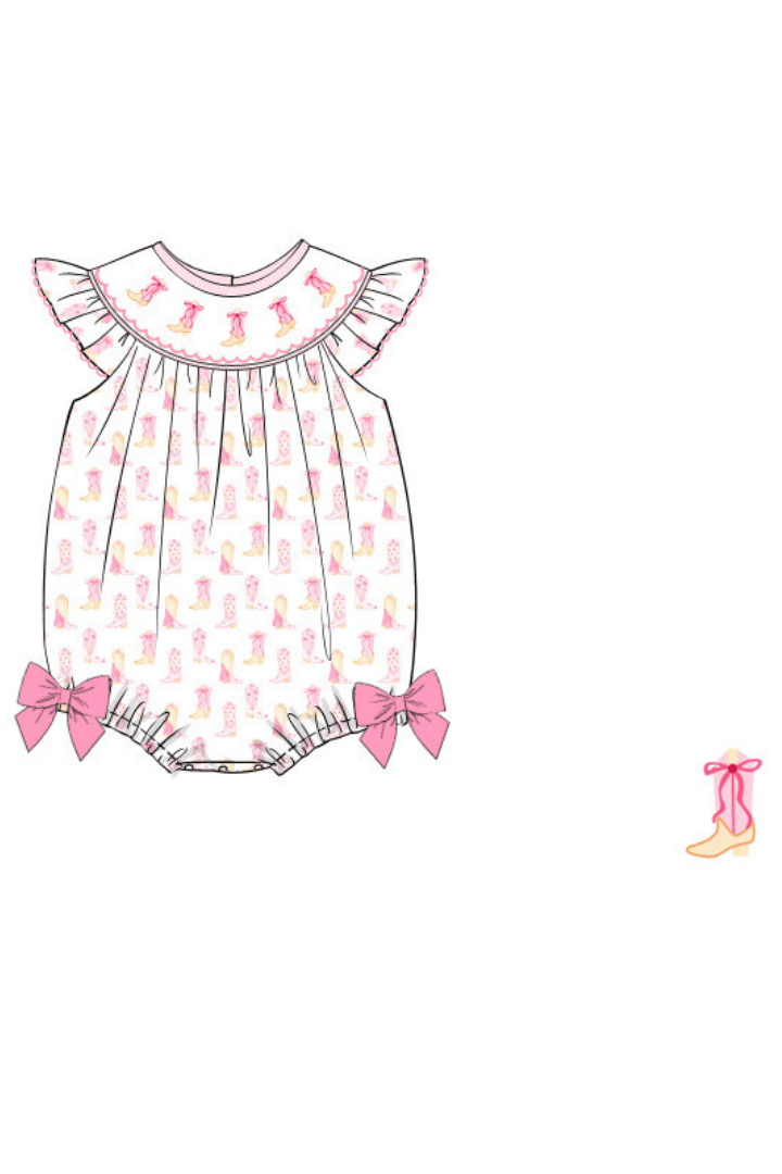 The Smocked Flamingo Apparel & Accessories Pre-Order Smocked Cowgirl Boots Bubble