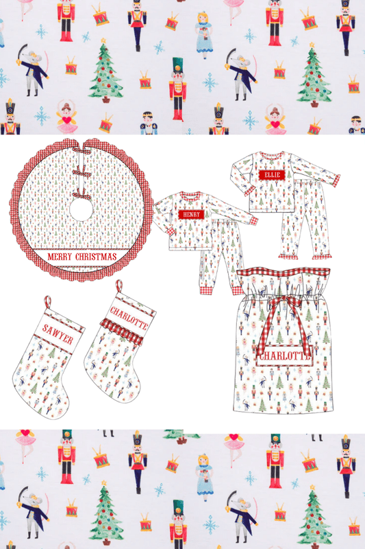 The Smocked Flamingo Apparel & Accessories Pre-Order Smocked Custom Name Classic Nutcracker Christmas Trimmings (Copy)