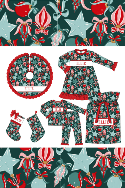 The Smocked Flamingo Apparel & Accessories Pre-Order Smocked Custom Name Festive Ornaments Christmas Trimmings