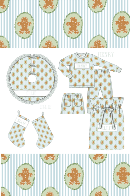 The Smocked Flamingo Apparel & Accessories Pre-Order Smocked Custom Name Gingerbread Lane Trimmings