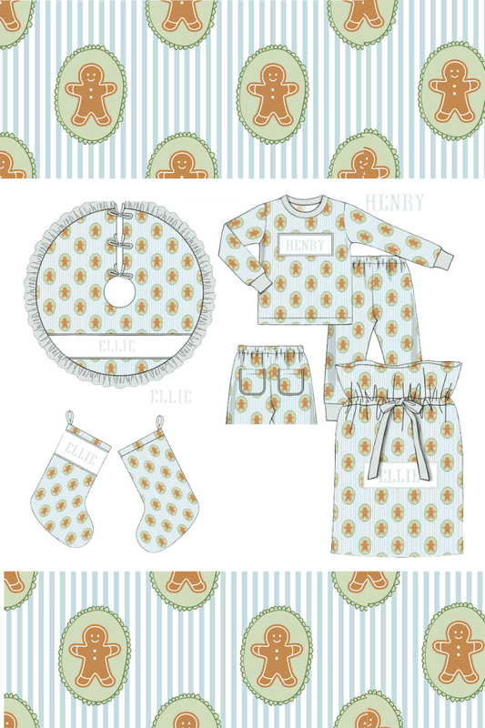 The Smocked Flamingo Apparel & Accessories Pre-Order Smocked Custom Name Gingerbread Lane Trimmings