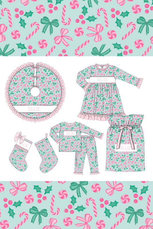 The Smocked Flamingo Apparel & Accessories Pre-Order Smocked Custom Name Holiday Cheer Trimmings