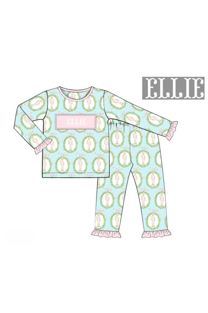 The Smocked Flamingo Apparel & Accessories Pre-Order Smocked Custom Name Mint Nutcracker Christmas Trimmings
