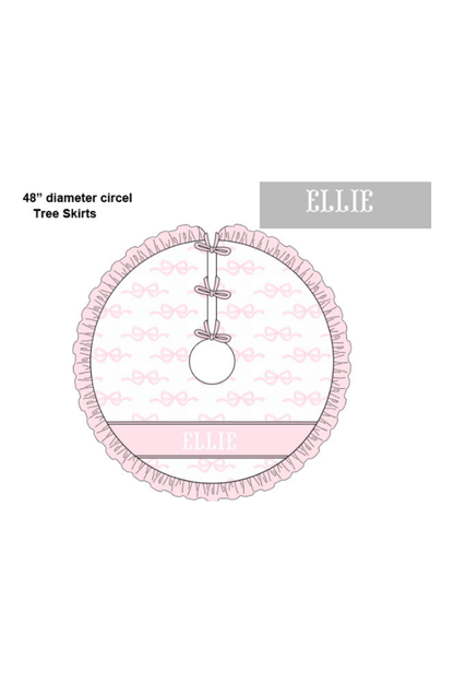 The Smocked Flamingo Apparel & Accessories Pre-Order Smocked Custom Name Pink Sweet Bow Christmas Trimmings