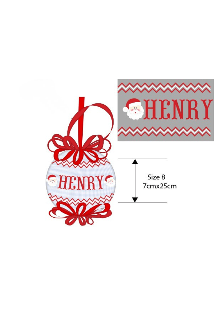 The Smocked Flamingo Apparel & Accessories Pre-Order Smocked Custom Name Santa Blue and Red Ornament