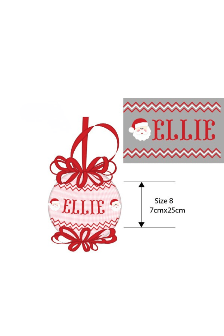 The Smocked Flamingo Apparel & Accessories Pre-Order Smocked Custom Name Santa Pink and Red Ornament