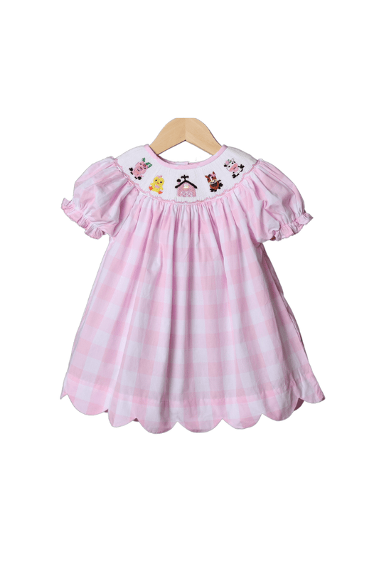 The Smocked Flamingo Apparel & Accessories Pre-Order Smocked Fancy Farm Friends Short Sleeve Dress