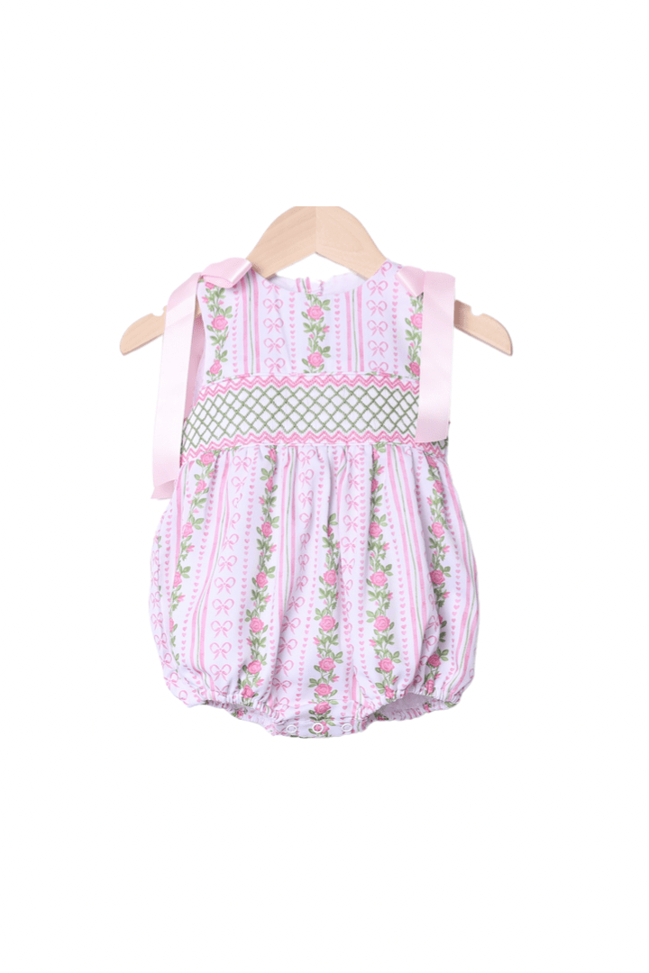 The Smocked Flamingo Apparel & Accessories Pre-Order Smocked Fancy Floral Bow Bubble