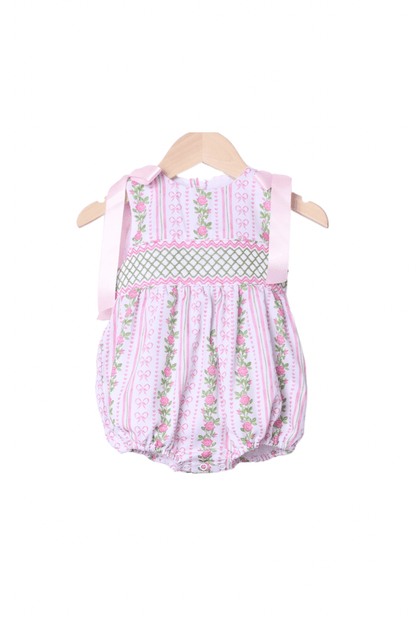 The Smocked Flamingo Apparel & Accessories Pre-Order Smocked Fancy Floral Bow Bubble