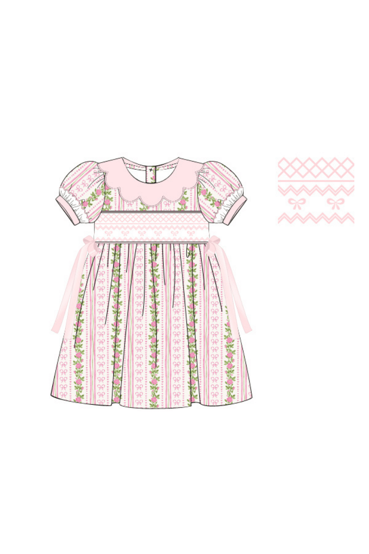 The Smocked Flamingo Apparel & Accessories Pre-Order Smocked Fancy Floral Dress