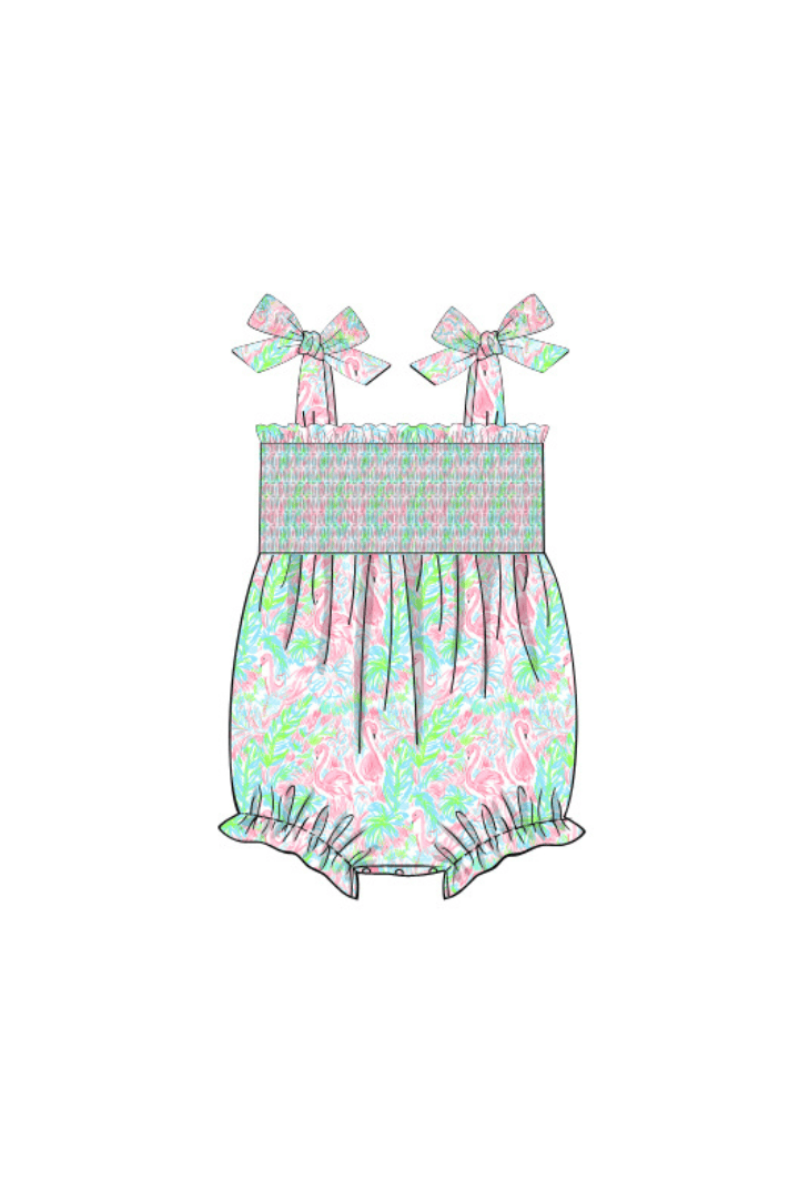 The Smocked Flamingo Apparel & Accessories Pre-Order Smocked Flamingo Summer Fun Tie Shoulder Bubble