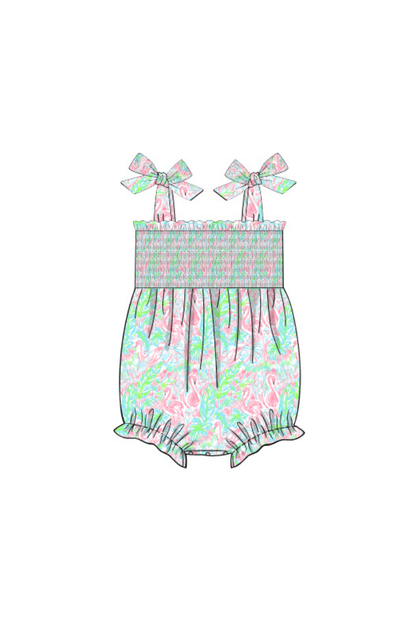 The Smocked Flamingo Apparel & Accessories Pre-Order Smocked Flamingo Summer Fun Tie Shoulder Bubble