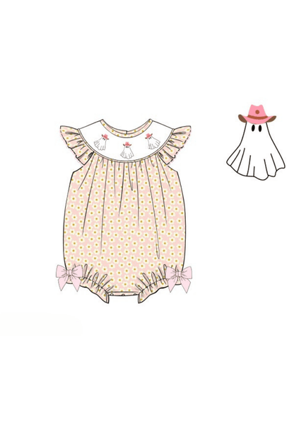 The Smocked Flamingo Apparel & Accessories Pre-Order Smocked Floral Cowgirl Ghost Bubble