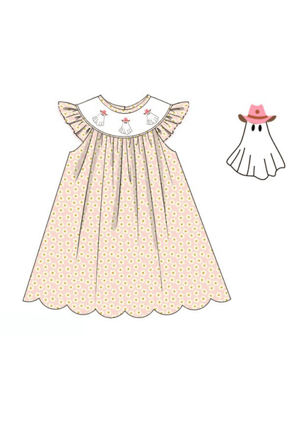 The Smocked Flamingo Apparel & Accessories Pre-Order Smocked Floral Cowgirl Ghost Dress