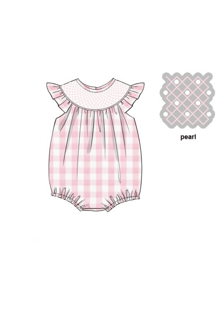 The Smocked Flamingo Apparel & Accessories Pre-Order Smocked Heirloom and Pearl Pink Buffalo Bubble