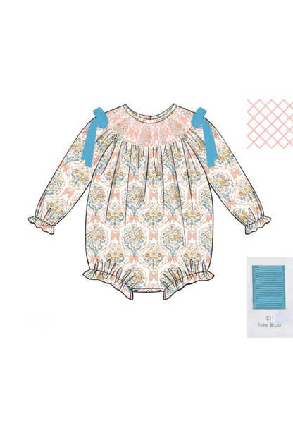 The Smocked Flamingo Apparel & Accessories Pre-Order Smocked Heirloom Fall Floral Bouquet Bubble