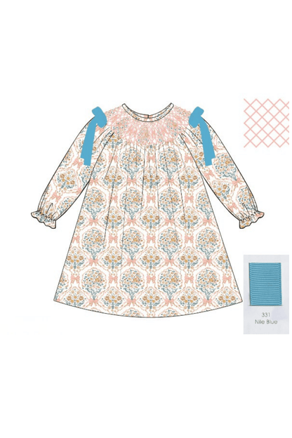 The Smocked Flamingo Apparel & Accessories Pre-Order Smocked Heirloom Fall Floral Bouquet Dress