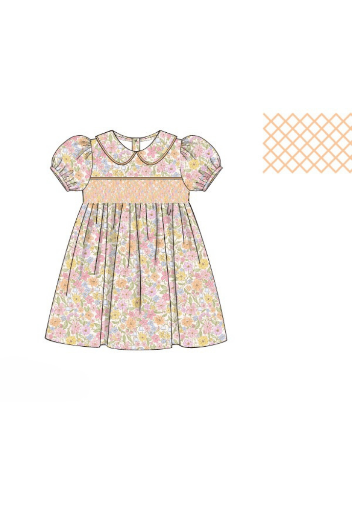The Smocked Flamingo Apparel & Accessories Pre-Order Smocked Heirloom Sweet Fall Floral Dress