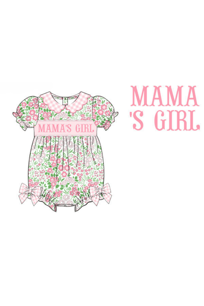 The Smocked Flamingo Apparel & Accessories Pre-Order Smocked Mama's Girl Pink Floral Bubble