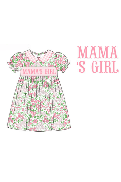 The Smocked Flamingo Apparel & Accessories Pre-Order Smocked Mama's Girl Pink Floral Dress