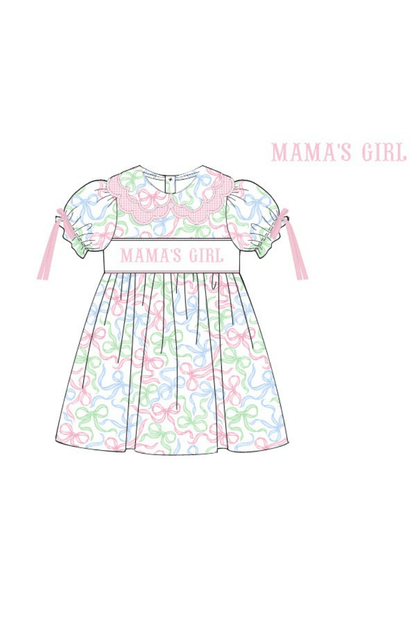The Smocked Flamingo Apparel & Accessories Pre-Order Smocked Mama's Girl Sweet Bows Scalloped Dress