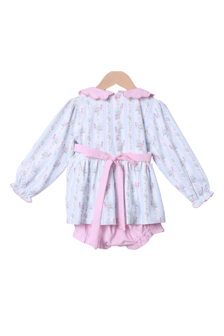 The Smocked Flamingo Apparel & Accessories Pre-Order Smocked Pastel Turkey Bloomer Set