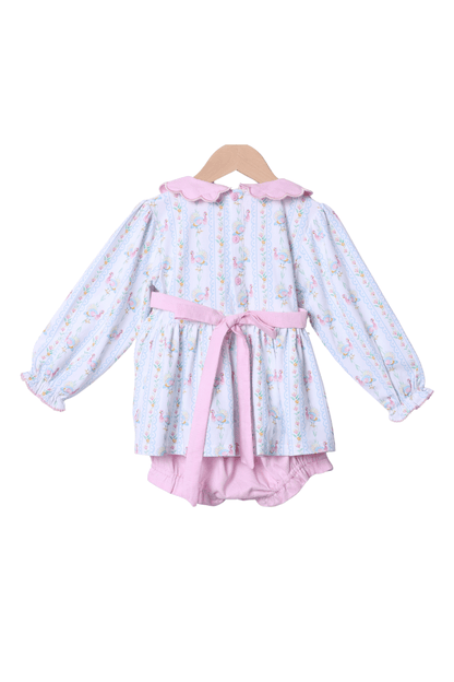 The Smocked Flamingo Apparel & Accessories Pre-Order Smocked Pastel Turkey Bloomer Set