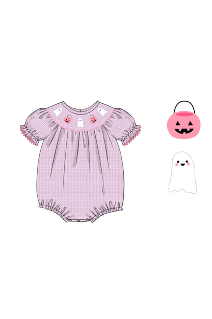 The Smocked Flamingo Apparel & Accessories Pre-Order Smocked Pink Gingham Seersucker Ghost Bubble