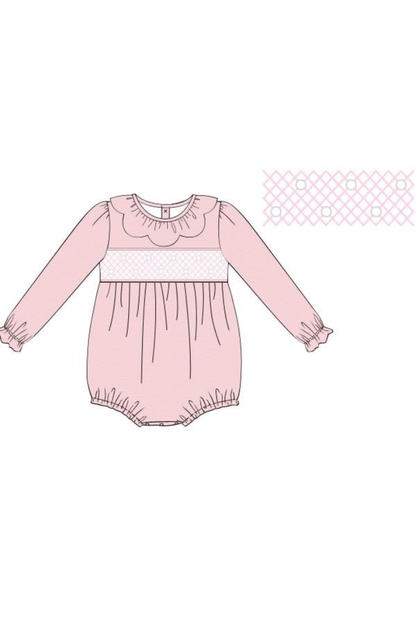 The Smocked Flamingo Apparel & Accessories Pre-Order Smocked Pink Honeycomb Pearl Bubble