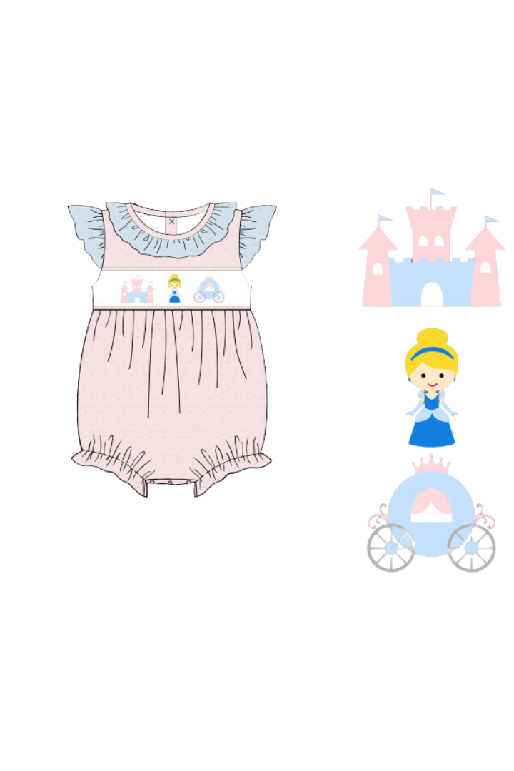 The Smocked Flamingo Apparel & Accessories Pre-Order Smocked Princess Castle Swiss Dot Bubble