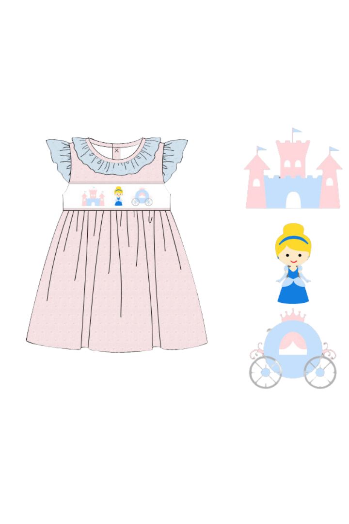 The Smocked Flamingo Apparel & Accessories Pre-Order Smocked Princess Castle Swiss Dot Dress