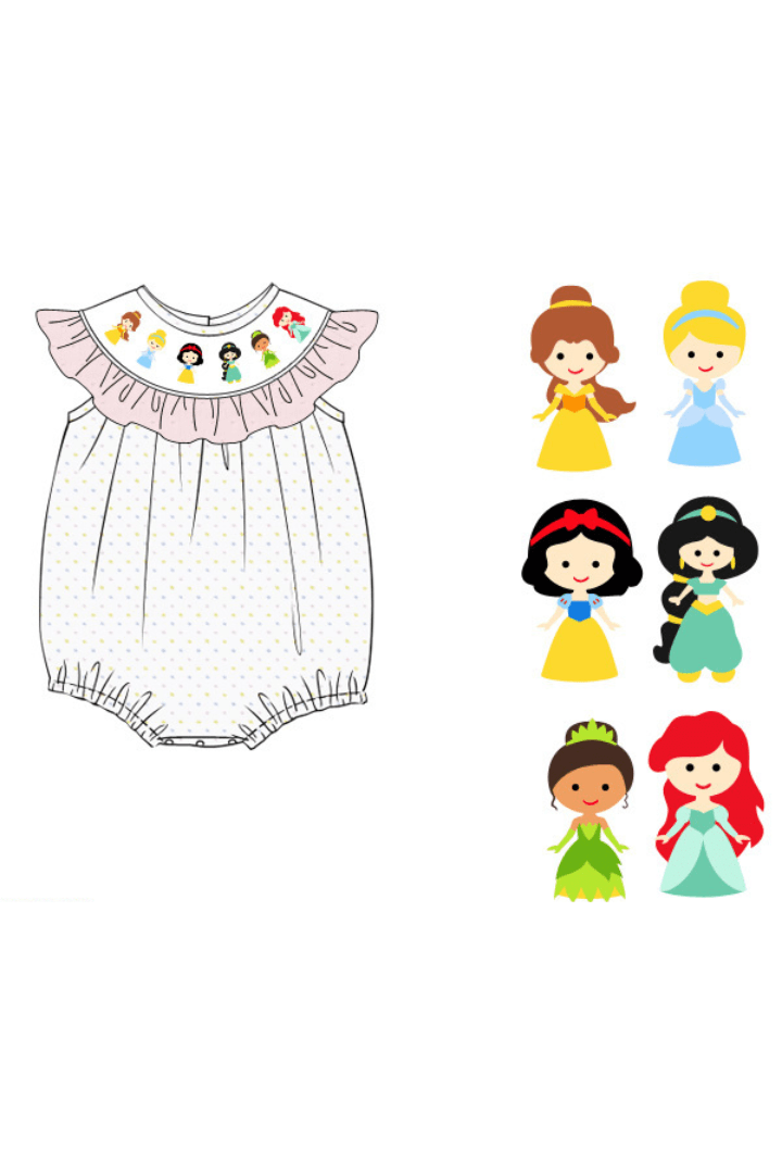 The Smocked Flamingo Apparel & Accessories Pre-Order Smocked Princess Swiss Dot Ruffle Bubble