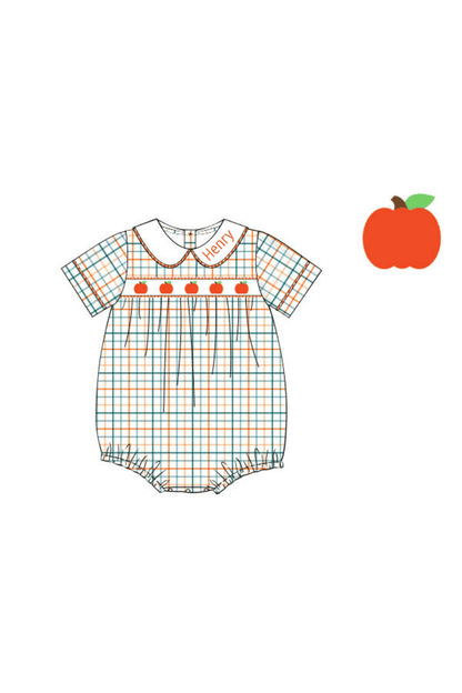 The Smocked Flamingo Apparel & Accessories Pre-Order Smocked Pumpkin Plaid Bubble