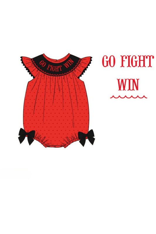The Smocked Flamingo Apparel & Accessories Pre-Order Smocked Red Swiss Dot Bow Bubble
