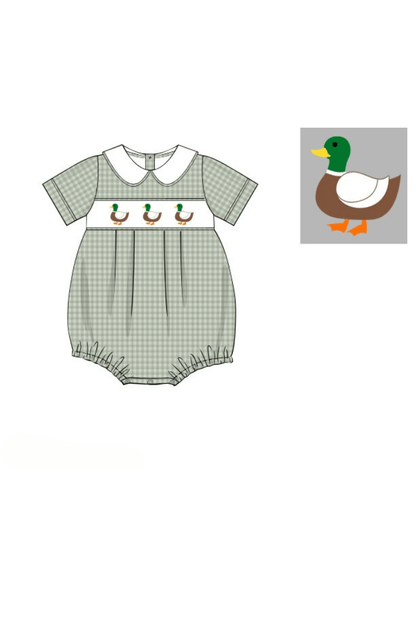 The Smocked Flamingo Apparel & Accessories Pre-Order Smocked Seersucker Mallard Bubble